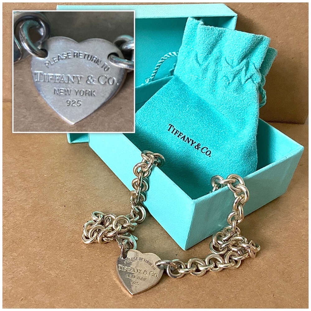 Tiffany & Co. Silver “Please Return To” Heart Choker Necklace